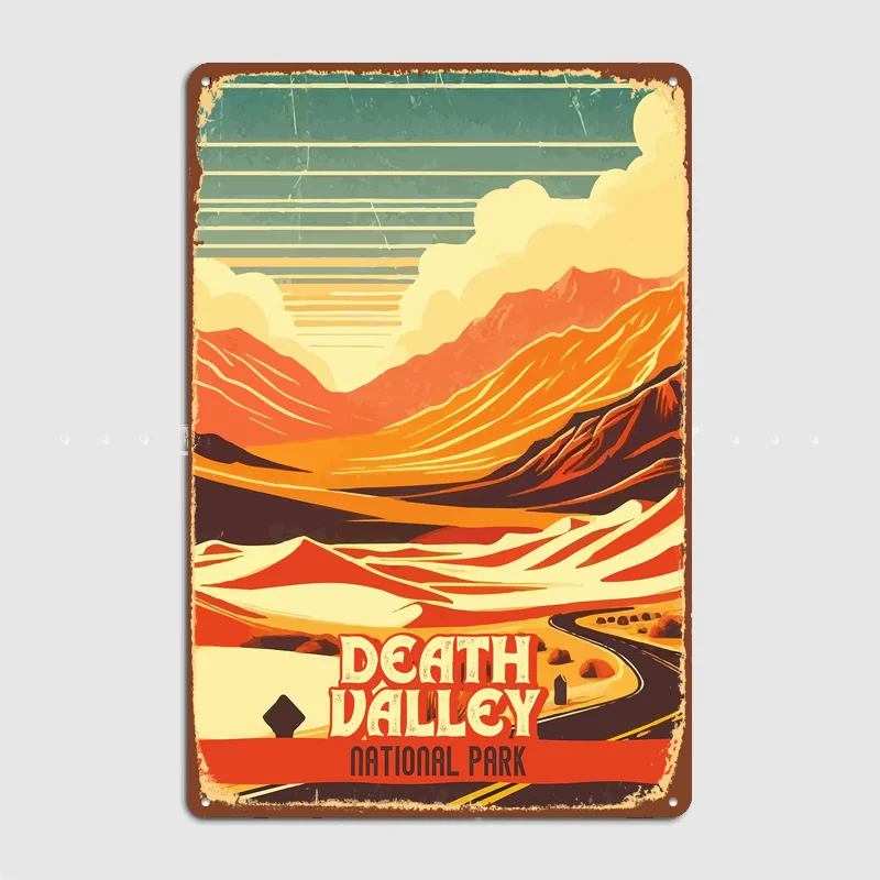 Death Valley National Park Vintage Travel Poster Metal Sign Wall Custom Bedroom Indoor Home Wall Decor Posters Room Decoration