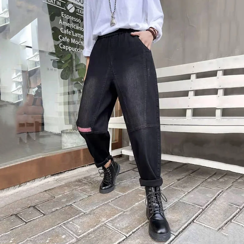 

Loose Harlan Denim Jeans Women's Faionable Casual Loose Dad Pants Korean Version Autumn New Sle Slimming Carrot Pants