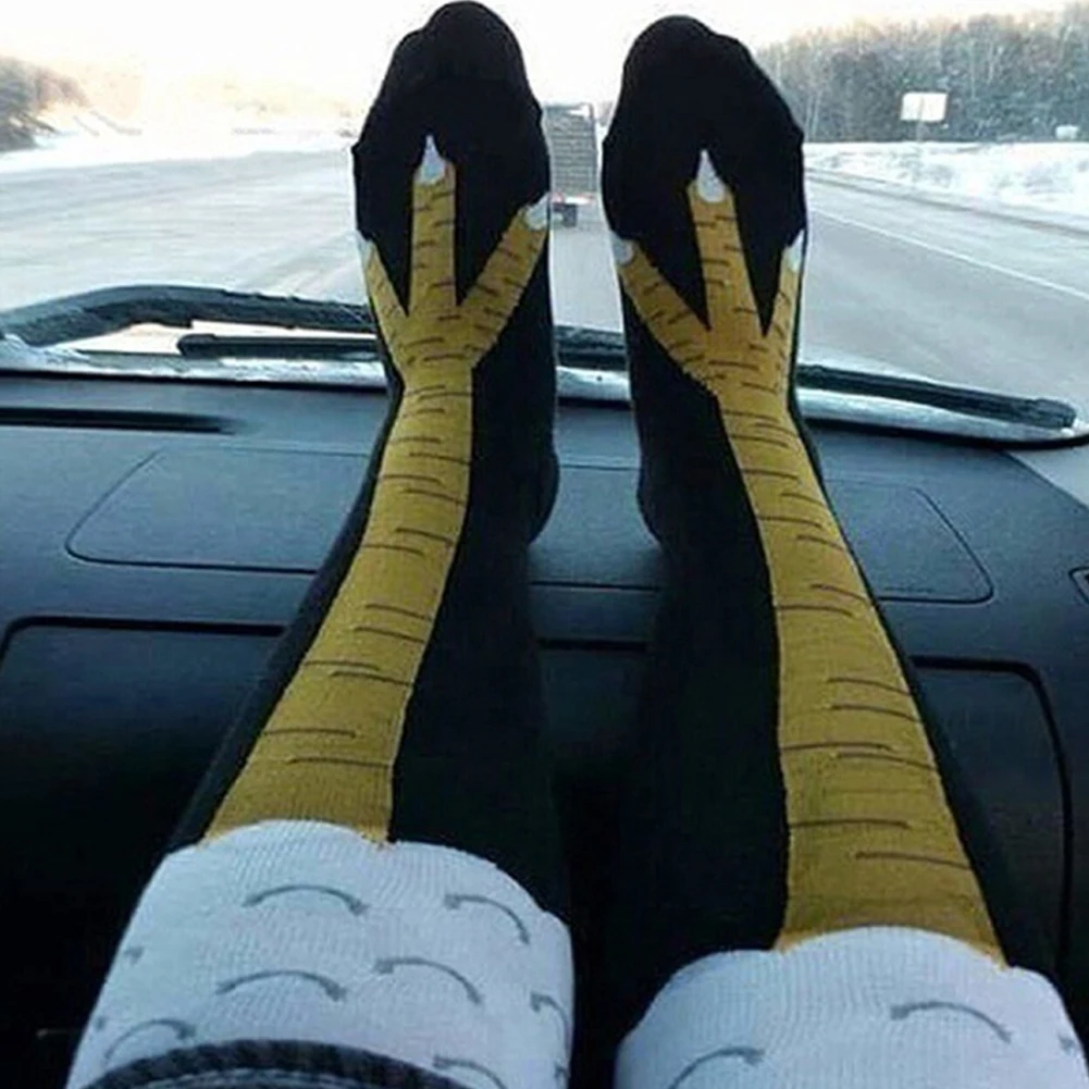 

﻿ Chicken Feet Socks for Women Men Funny Chicken Leg Stockings Novelty Chicken Leg Long Tube Socks Valentine's Day Birthday Gift