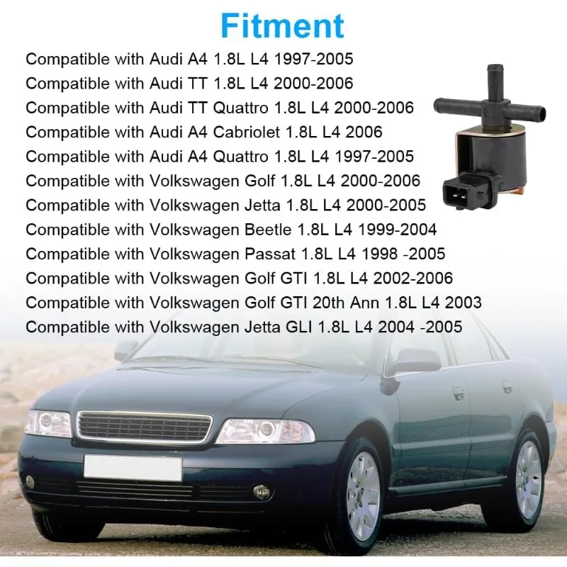 06A906283E Turbo Boost Control Solenoid Valve for Audi TT A4 1.8T quattro 1996-2006 VW Jetta Golf 4 Beetle 058906283C 058906283F