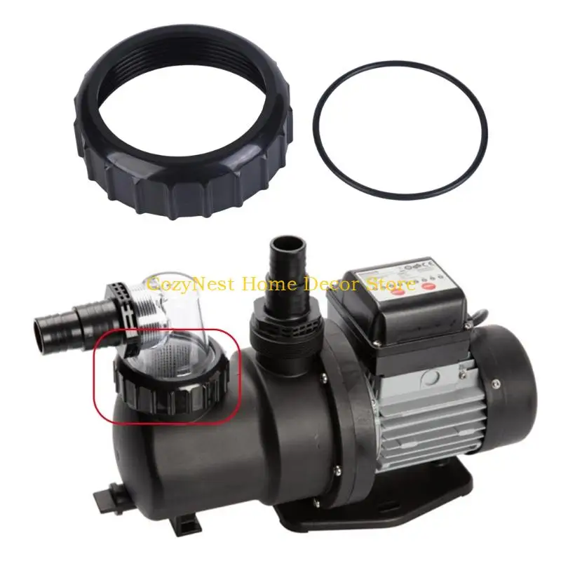 92MF Black ABS Threaded Rings For Sand Pump Cover Featuring Lightweight Design And Broad Compatibility For Various Pump Models