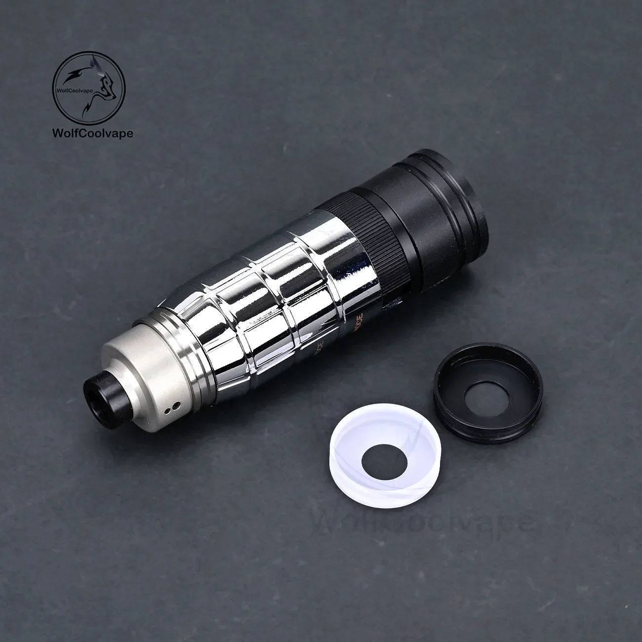wolfcoolvape 2pcs 24mm Slant Ring 415 Style Stainless Steel Mod Adapter for 510 RTA RDA Vape Atomizer Silver Finish