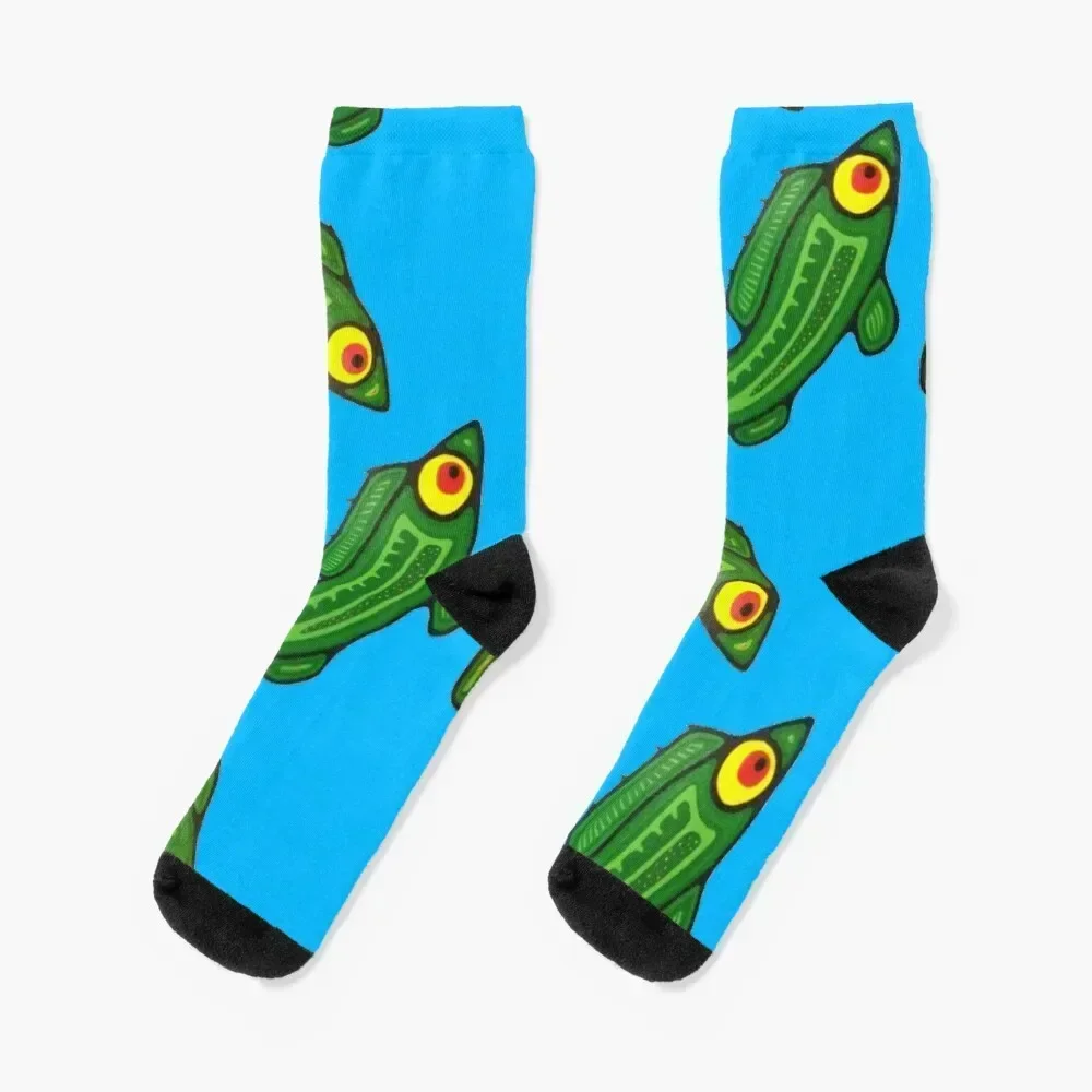 green fish Socks retro christmas gift custom Designer Man Socks Women's