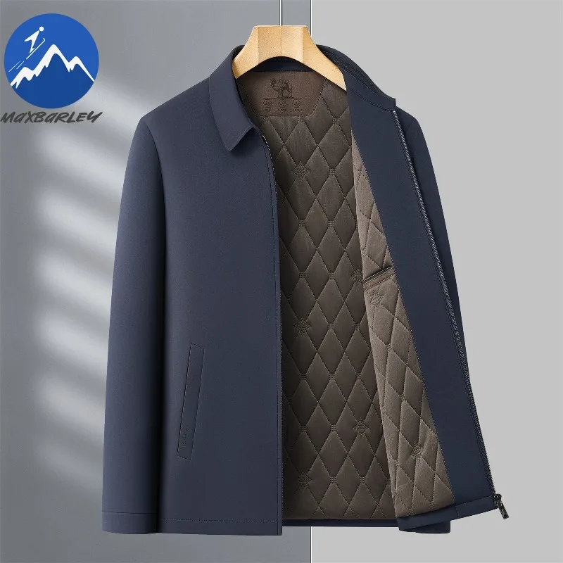 

Maxbarley Mens Padded Jacket Casual Lapel Commute Office Thickened Warm Parka Comfort Business Lightweight Winter Men Clothing