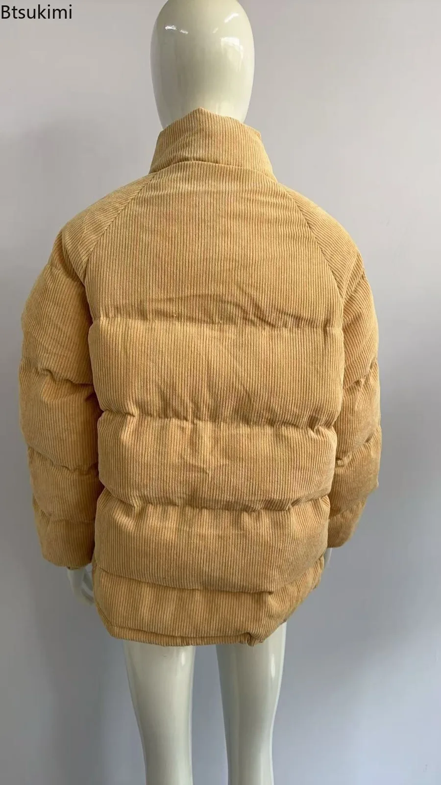 2025 Winter New Men Jacket Warm Solid Corduroy Cotton Padded Jackets Fashionable Simple Bread Men Clothing Parkas Coats for Men