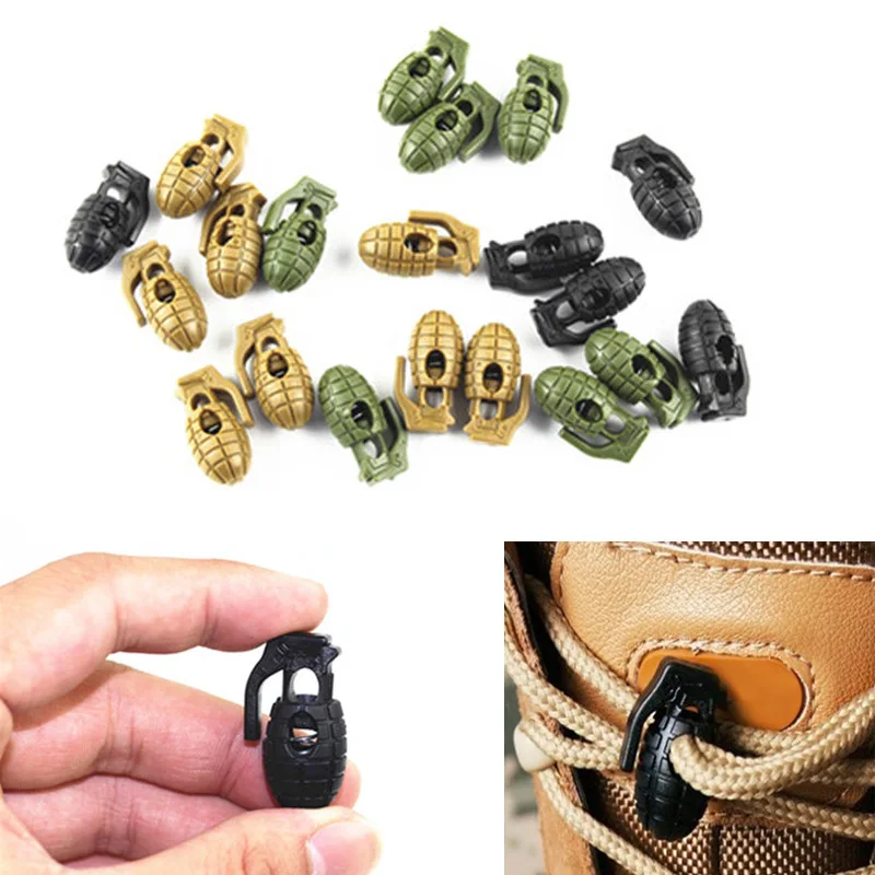 10pcs Shoe Rope Buckle Tactical Adjustment Buckle Plastic Cap Cross Spring DIY Accessories Tactical Gear Hunting Accessories