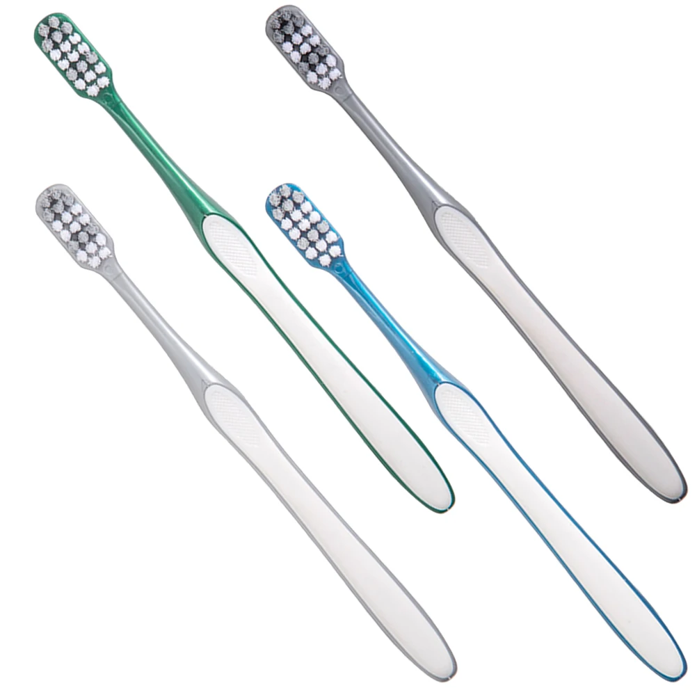 

4pcs Hard Bristle Toothbrushes for Men Adults Travel Portable Manual Large Head Brushes Plastic Cleaning Tools Oral Hygiene