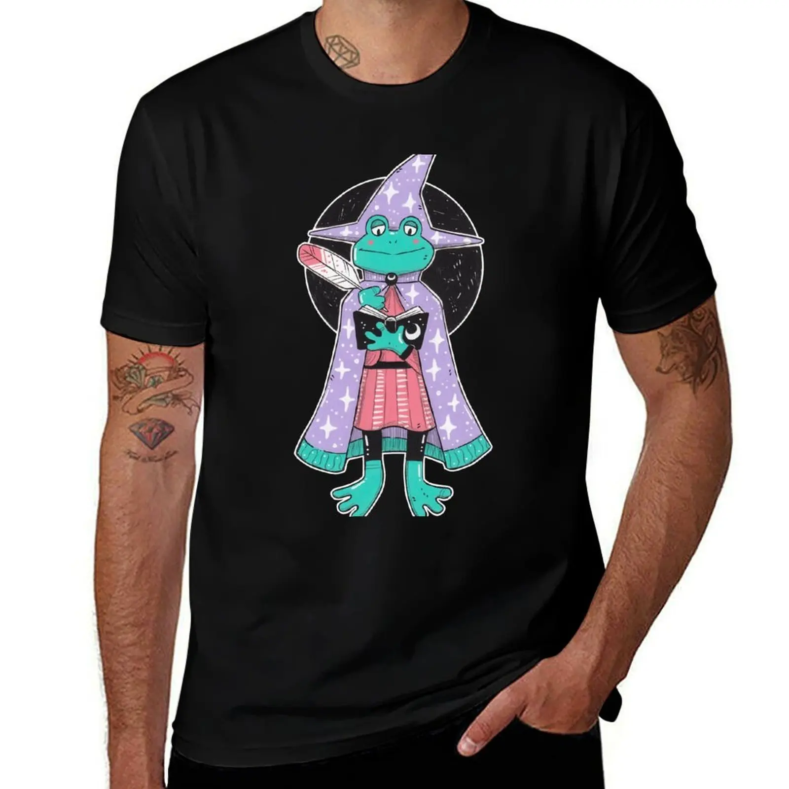 Wizard Frog T-Shirt Functional Casual Short Sleeve Tee