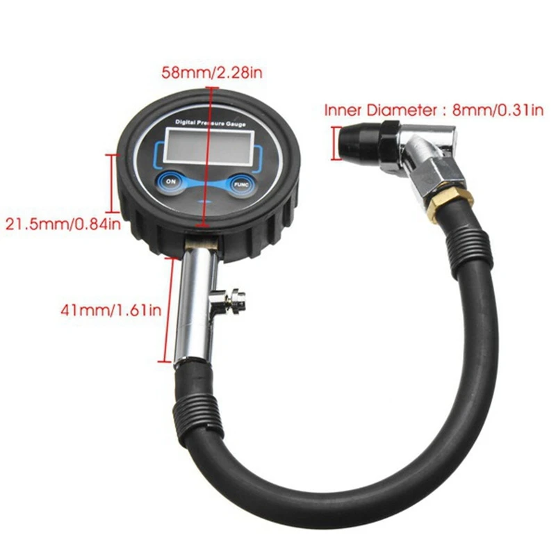 Automobile Tire Pressure Gauge Vehicle Tester Monitoring System 3-200PSI Used For Automobile Bicycle Motorcycle