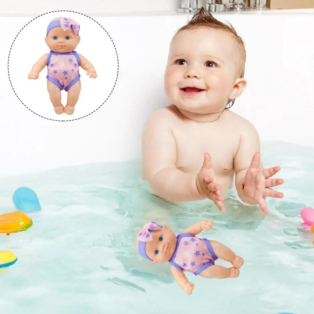 Bath Time Baby Doll Swimmer Baby Dolls Waterproof Simulation Floating Bath Dolls with Movable Joints Removable for Kids