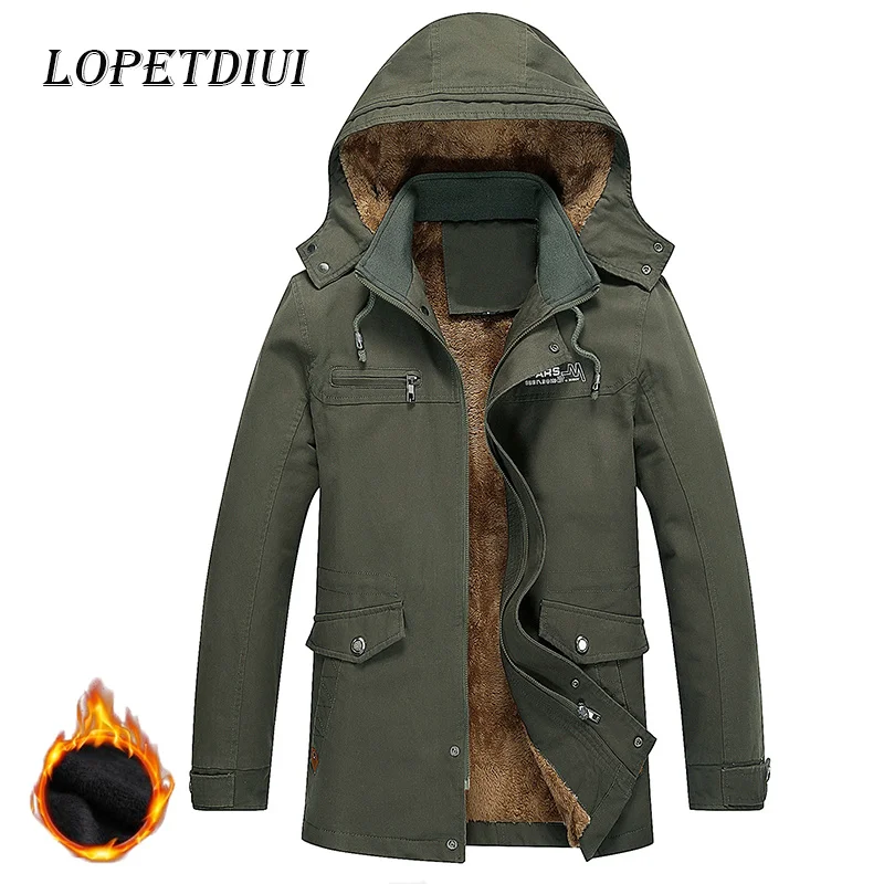 

2023 New Men Casual Fashion Commercial Affairs Windproof Cargo Cotton Wash Jacket Breathable Detachable Hooded Coats