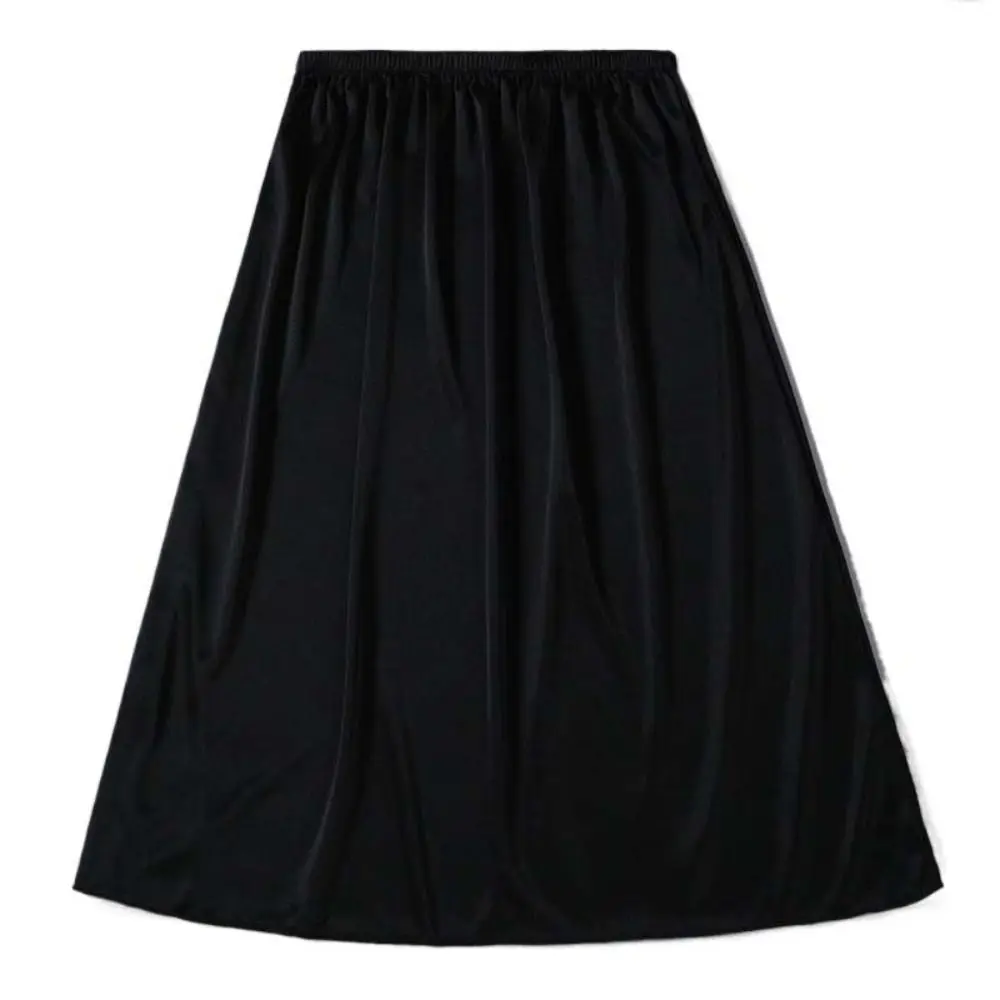 

Satin Silk Dress Underskirt Slips Thin Lining Petticoat Safety Skirt Petticoat Half Length High Waist Half Slips Dress Female