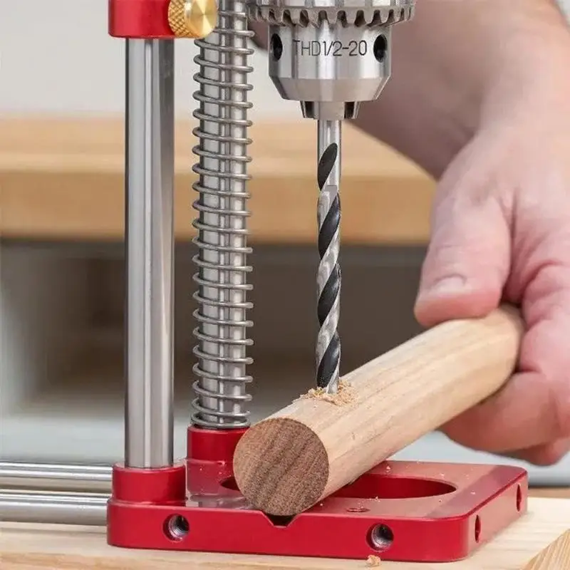 

Woodworking Drill Locator Adjustable Punch Locator Hole Drill Guide Drilling Template Guide Tool Alloy Steel Bar Plastic Base
