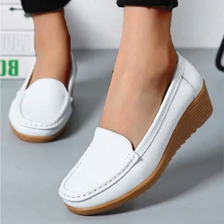 Genuine Leather Fashion Women Flats Soft Designer Shoes Moccasins Flat Shoes Black Women Shoe Casual Shoes Woman Plus Size