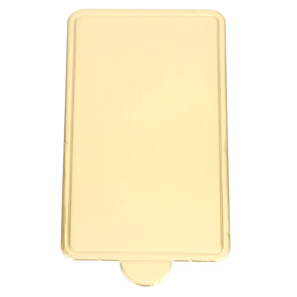 300pcs Cardboard Mousse Cake Board Gold Rectangular Mini Cake Base Oil Resistant Rounded Corners Cake Dessert Board