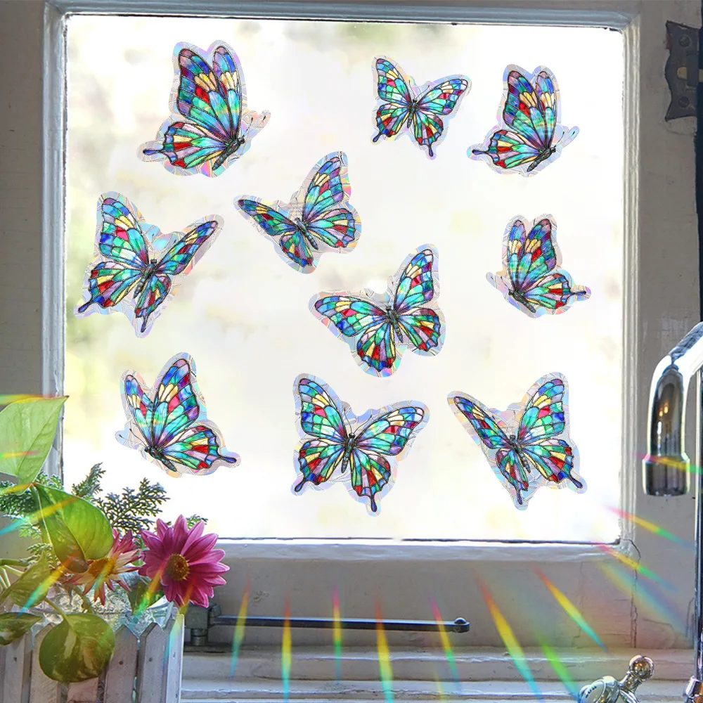 Butterfly Sun Catcher Window Sticker Rainbow Prism Glass Wall Sticker Kids Room Home Decoration Suncatcher Electrostatic Sticker - view 3