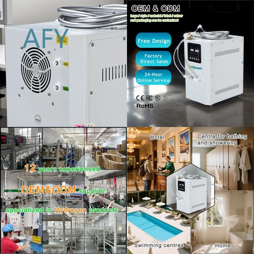 Hydrogen Bath Machine for Home Spa Use Nano Bubble Generator for PEM Electrolyzer Rich H2 Therapy Device High Purity 3000ppb
