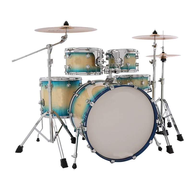 

Wholesale OEM Brand High Gloss Upgrade Luxury Acoustic Jazz Drum Set Five Drums And Three Cymbals Drum Kits