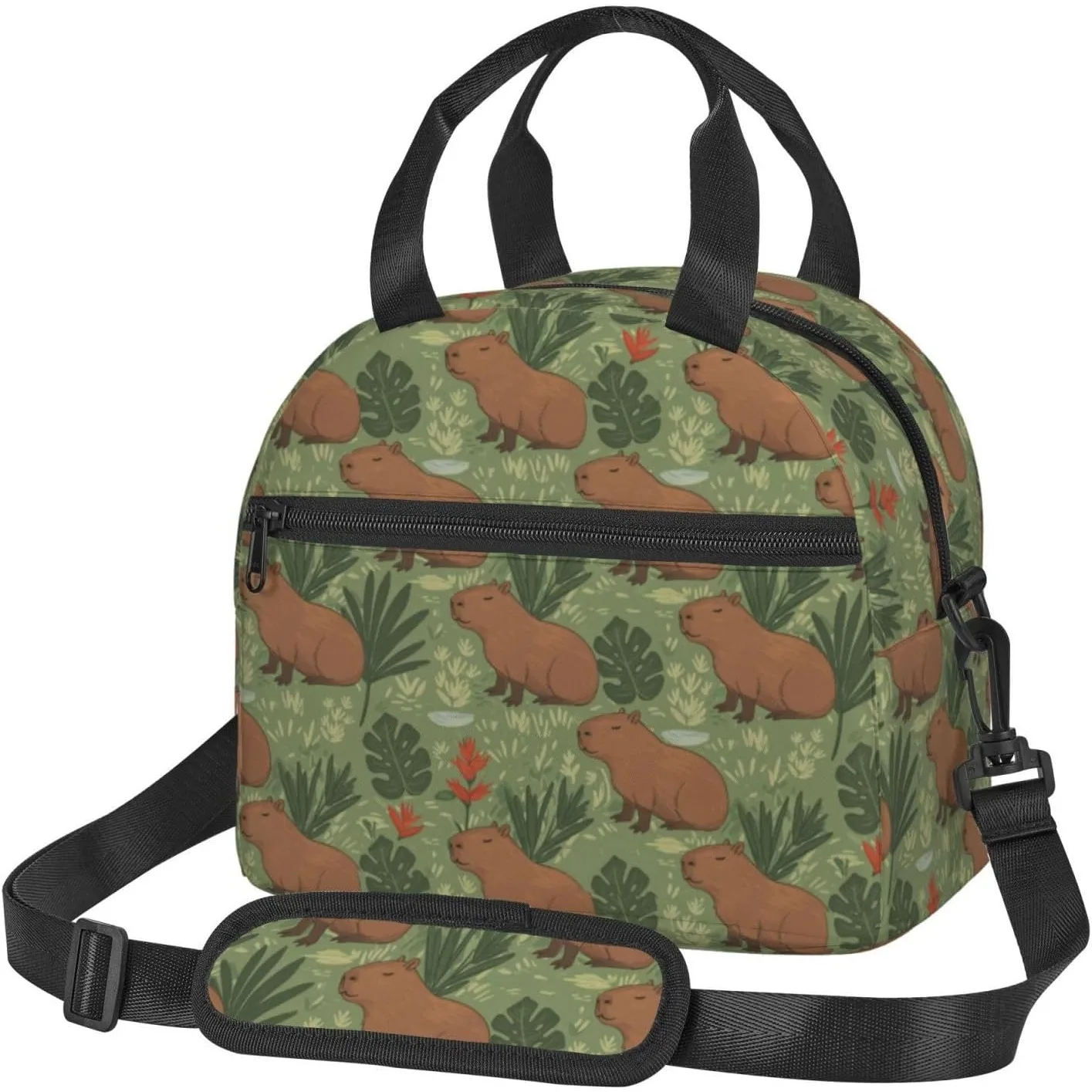 

Capybara Reusable Insulated Lunch Box Waterproof Lunch Bag with Detachable and Adjustable Shoulder Strap for Office Picnic