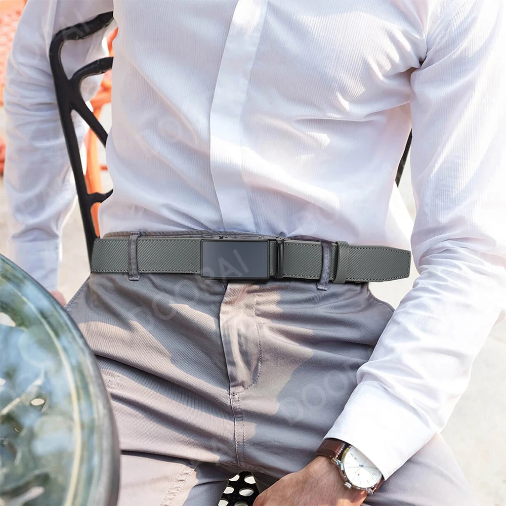 Sand Faced Metal Automatic Buckle with Anti Pull Film Buckle Head, Multi-color High-quality Two-layer Cowhide Men's Waist Belt