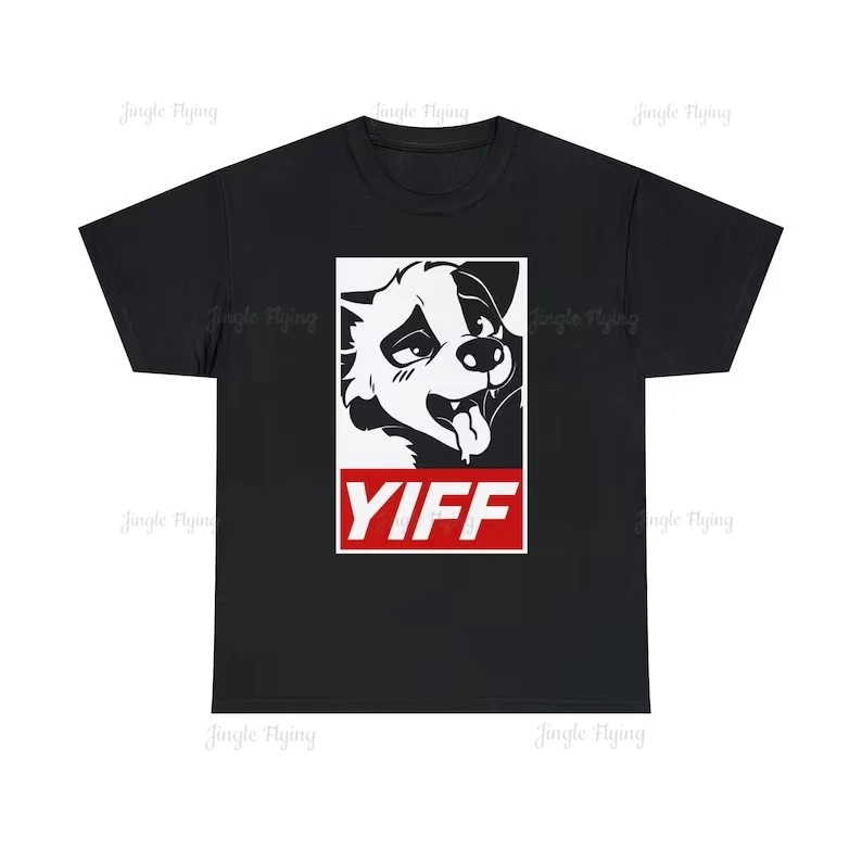 Top Yiff T-Shirt Cute Furry Anime Fans Gift Men Clothing 100% Cotton Unisex O-Neck Summer Soft