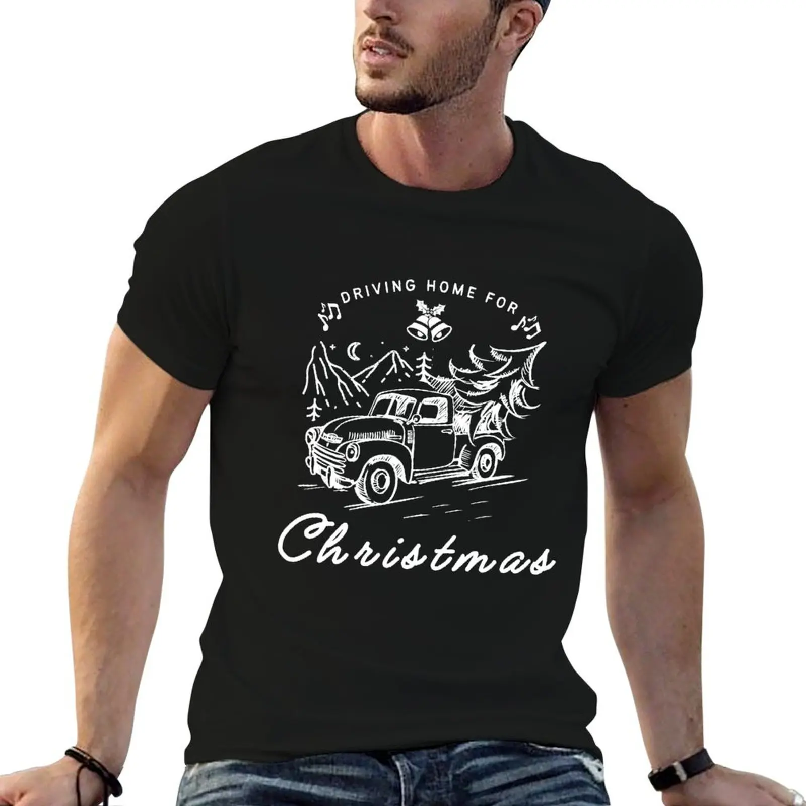 Driving home for Christmas vintage pickup truck T-Shirt Casual Everyday Wear T-Shirt