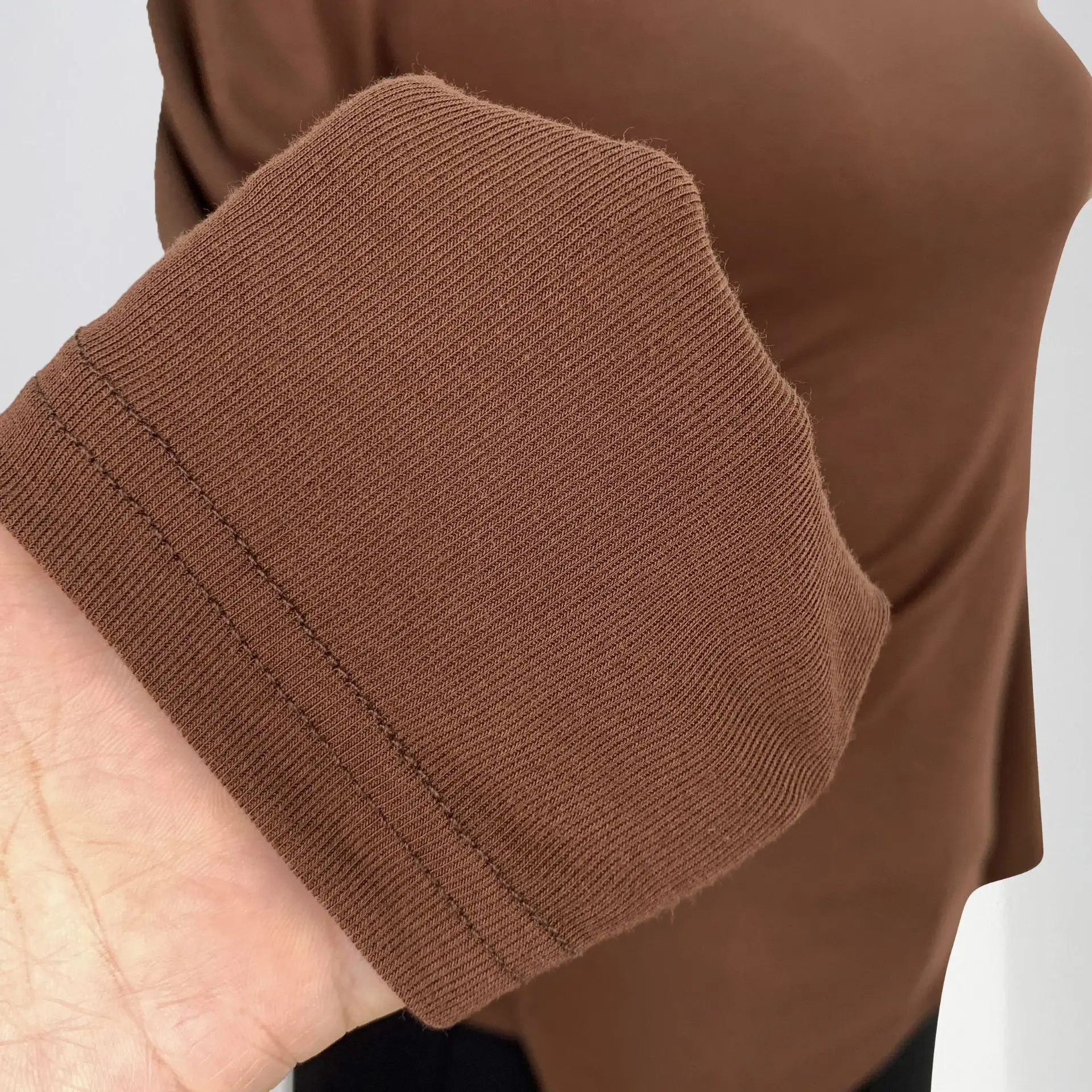 Half High Neck Bottoming Shirt Women's Spring Pleated Irregular Tight Inner Long-sleeved