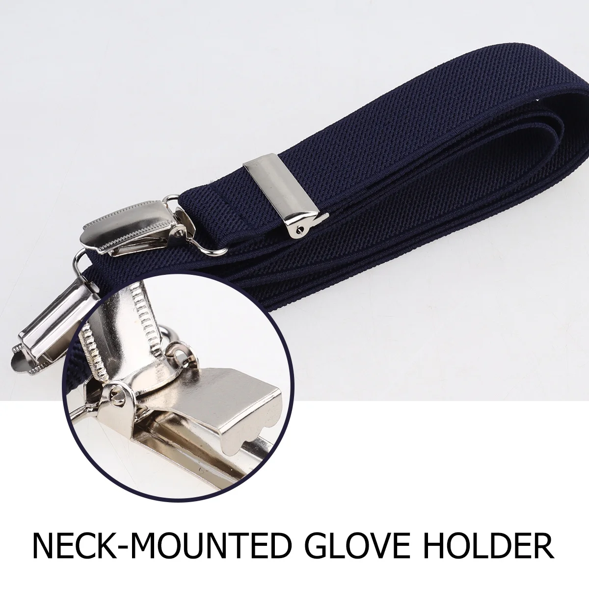 

2 шт., зажим для перчаток, держатель для перчаток, вешалка для шляп, варежки, ловушка, регулируемый эластичный ремень для зимней работы на открытом воздухе, темно-синий