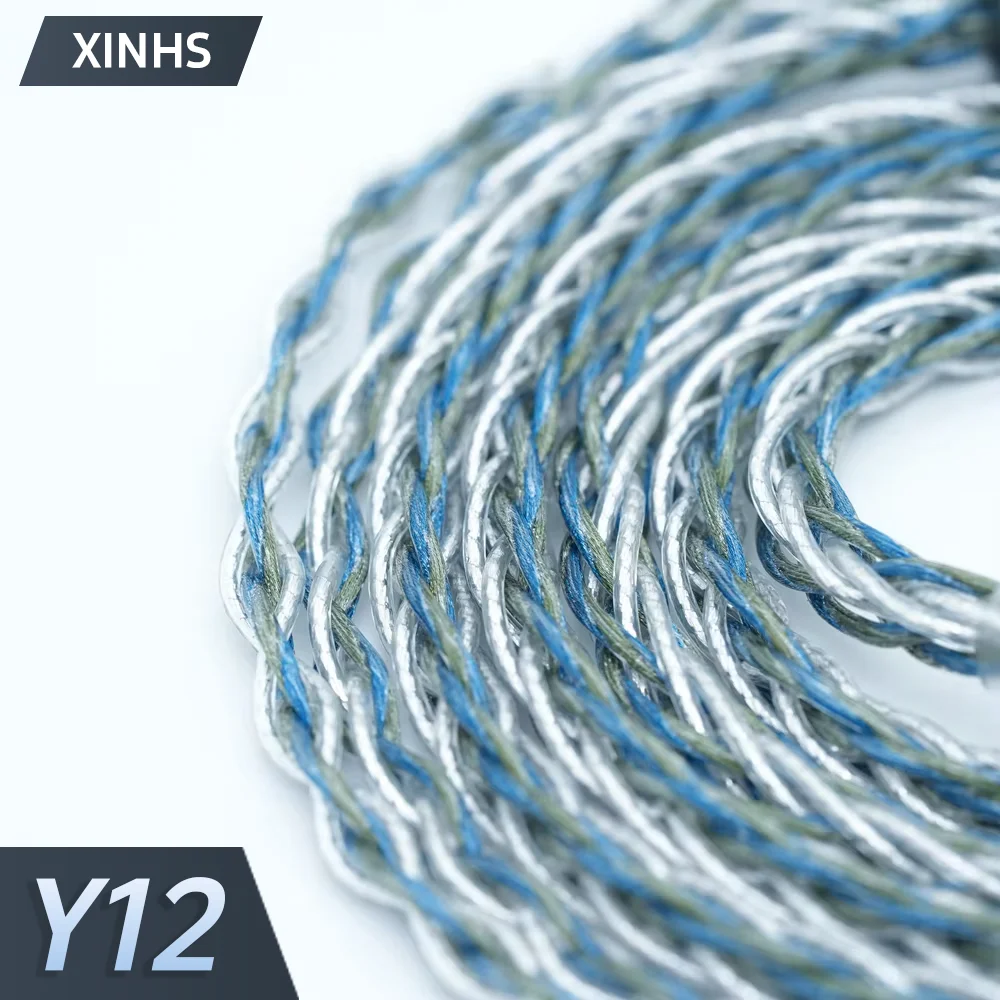 XINHS Y12 câble de mise à niveau pour casque en cuivre plaqué argent Palladium à 8 cœurs vert Jade, 0.78 2 broches/IE900/KZ-QDC/MMCX, 2.5/3.5/4.4mm,IEM