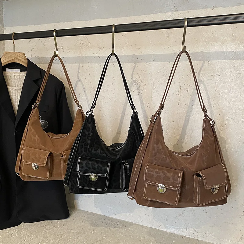 

2025 New Women's Leopard Print Tote Bag, Large Capacity Vintage Shoulder Purse, Multi-Functional Crossbody Bag for Daily Chic