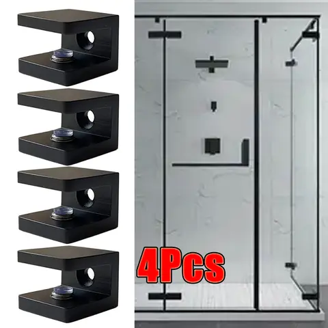 4Pcs Shelf Clips Load Glass Shelf Brackets For Bathroom Mirror Cabinet Aluminum Glass Clamp Mounting Hardware Mirror Brackets