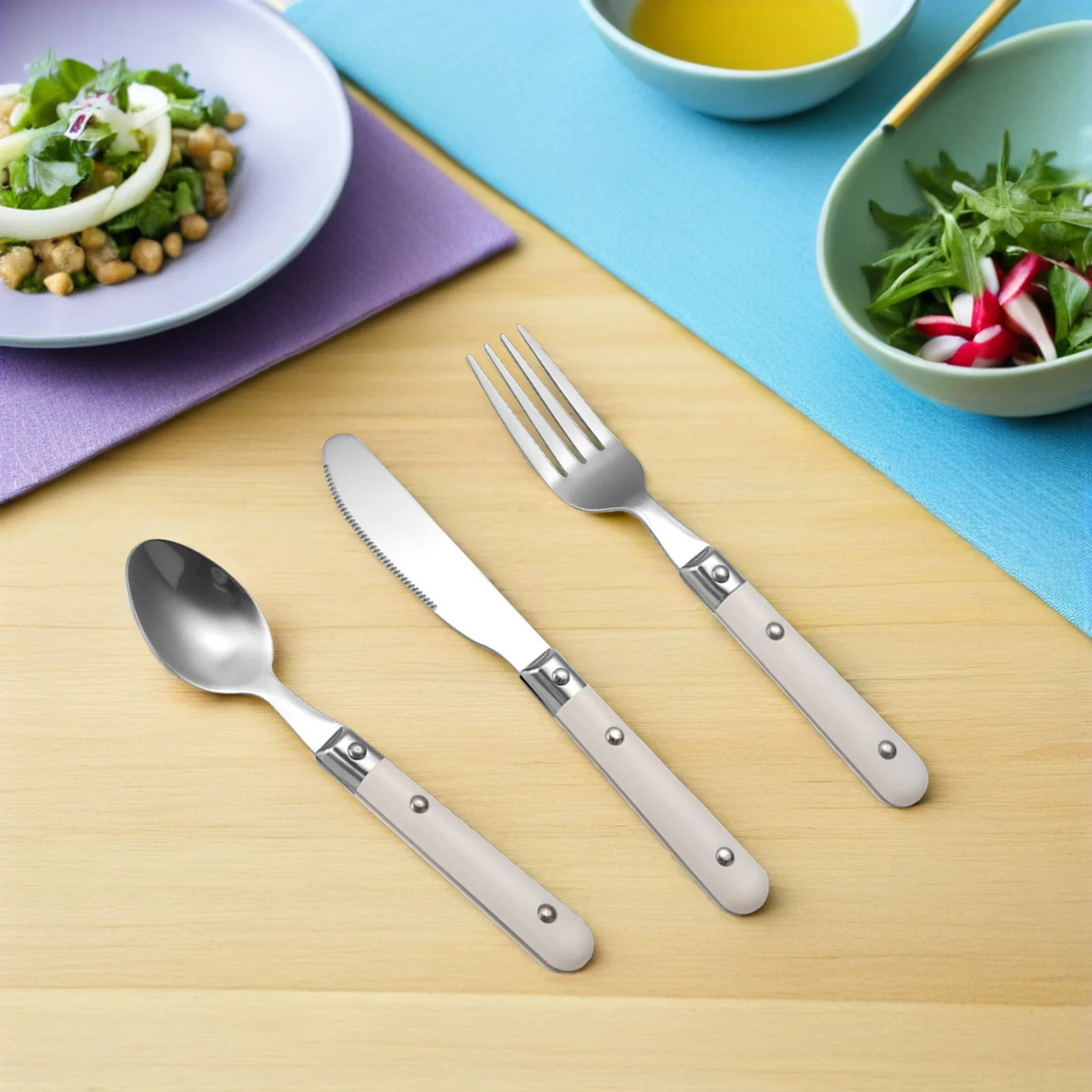 

1Set Stainless Steel Cutlery Set for Premium Kitchen Utensil Lightweight Strong Corrosion Resistant Suitable for Home