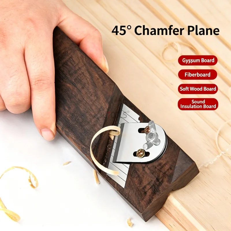 V-Shaped Drywall Chamfer Plane 45° Angle Hand Plane for Gypsum Board Carpentry Bevel Edge Trimming Shaver Woodworking Hand Tool