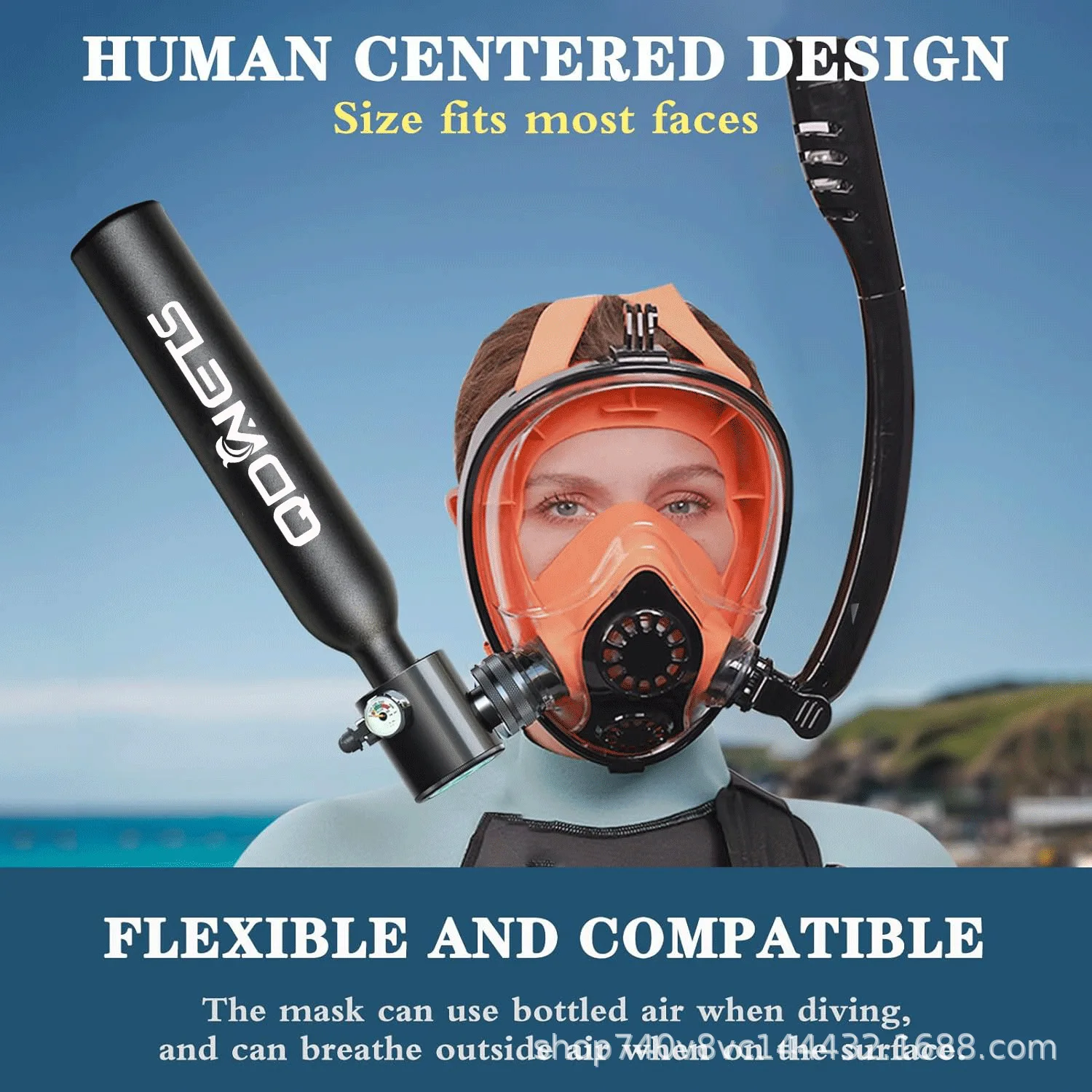 

New Adult Diving Snorkel Set with Nose Guard Portable Breathing Gear for Water Sports