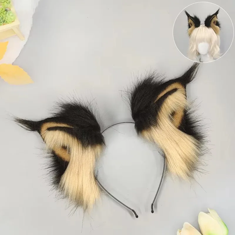 FallenVex Store Plush Furry Fox Cat Beast Ear Headband Kawaii Animal Hairband Anime Cosplay Masquerade Party Accessory