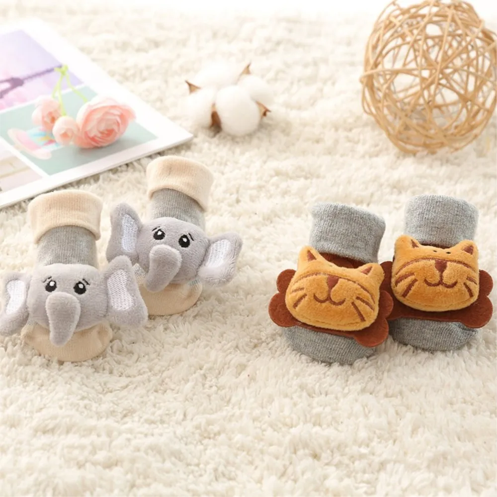 Baby Socks Floor Non-slip Cotton Cartoon Doll Infant Socks with Bells Fashion Toddler Girls Boys Soft Cute Boots Baby Clothing