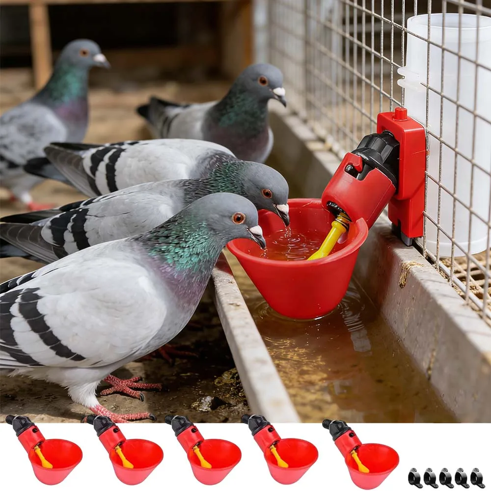 

Automatic Chicken Drinking Cup Poultry Waterer Plastic Pigeon Feeder Farm Feeding Tools for Chicken Duck Birds 5/10/15/20Pcs