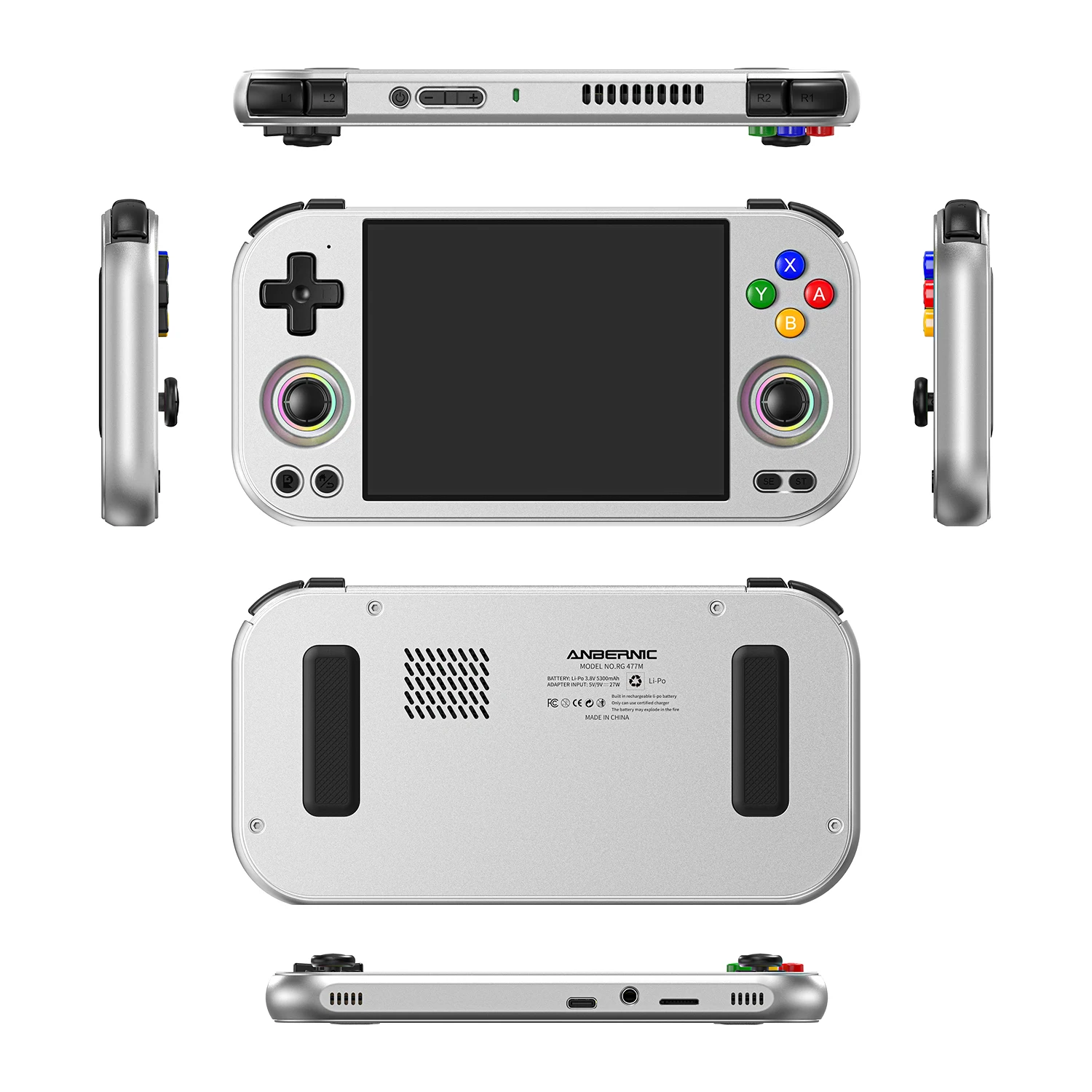 Anbernic RG477M Retro Handheld Game Console 4.7-inch LTPS 64 Bit Game Player Dimensity 8300 Online Multiplayer Streaming RG 477M