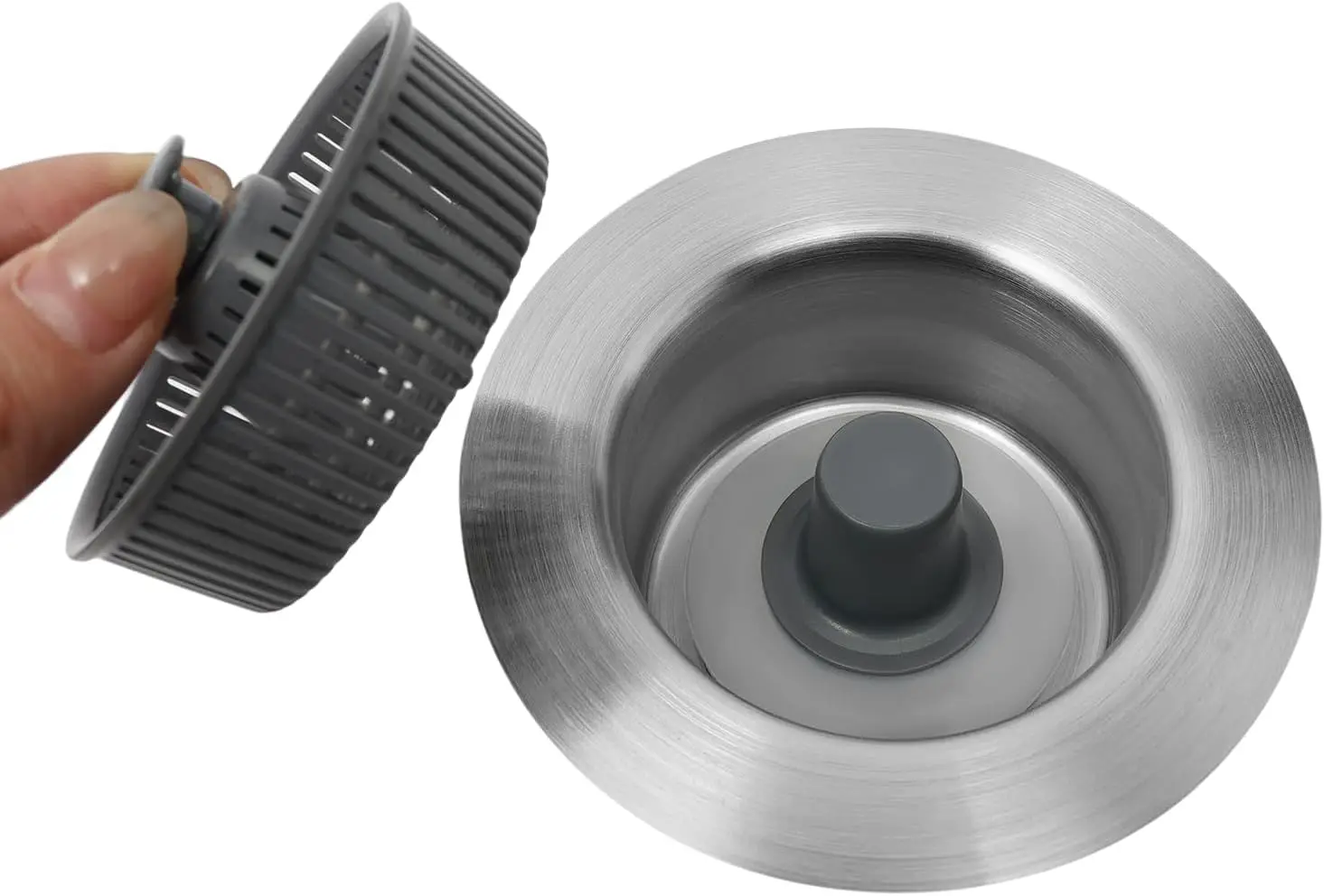 

2Pcs Kitchen Sink Strainer, Anti-Clogging Basket Strainer w/ Pop-Up Core Kitchen Sink Drain Strainer