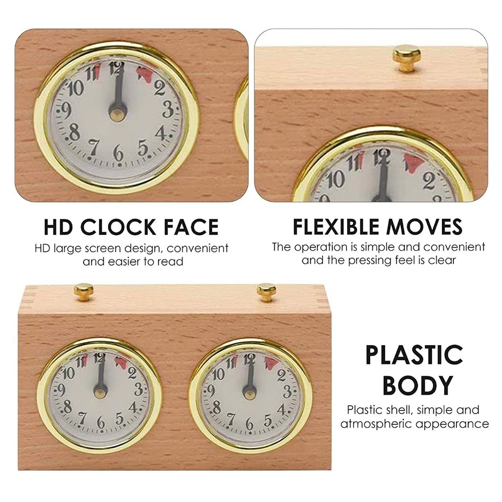 Wooden Compact Digital International Retro Portable Competition Game Timer Mechanical Count Up Down Analog Chess Clock Gift