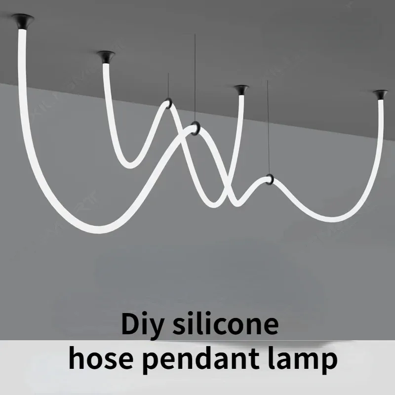 

DIY Silicone Chandelier Modern Minimalist Creative Strip Silicone Hose Chandelier