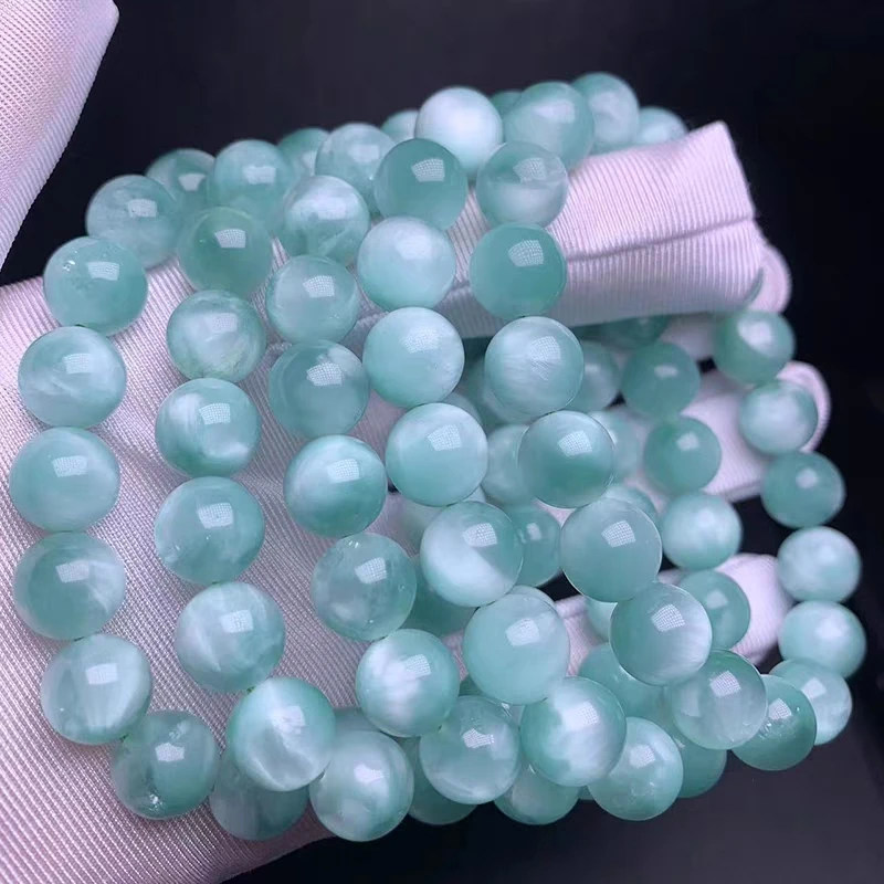 

Natural Green Larimar Round Beads Bracelet Good Water Pattern Jewelry Women Men 8mm 10mm Larimar Women Men AAAAAA