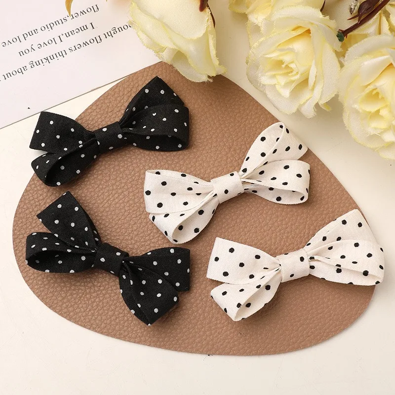 New Fabric Dotted Bowtie Button Embellishments Accessories 6pcs Vintage Wholesale Cloth Flora Wedding Ornament Bulk Supplier