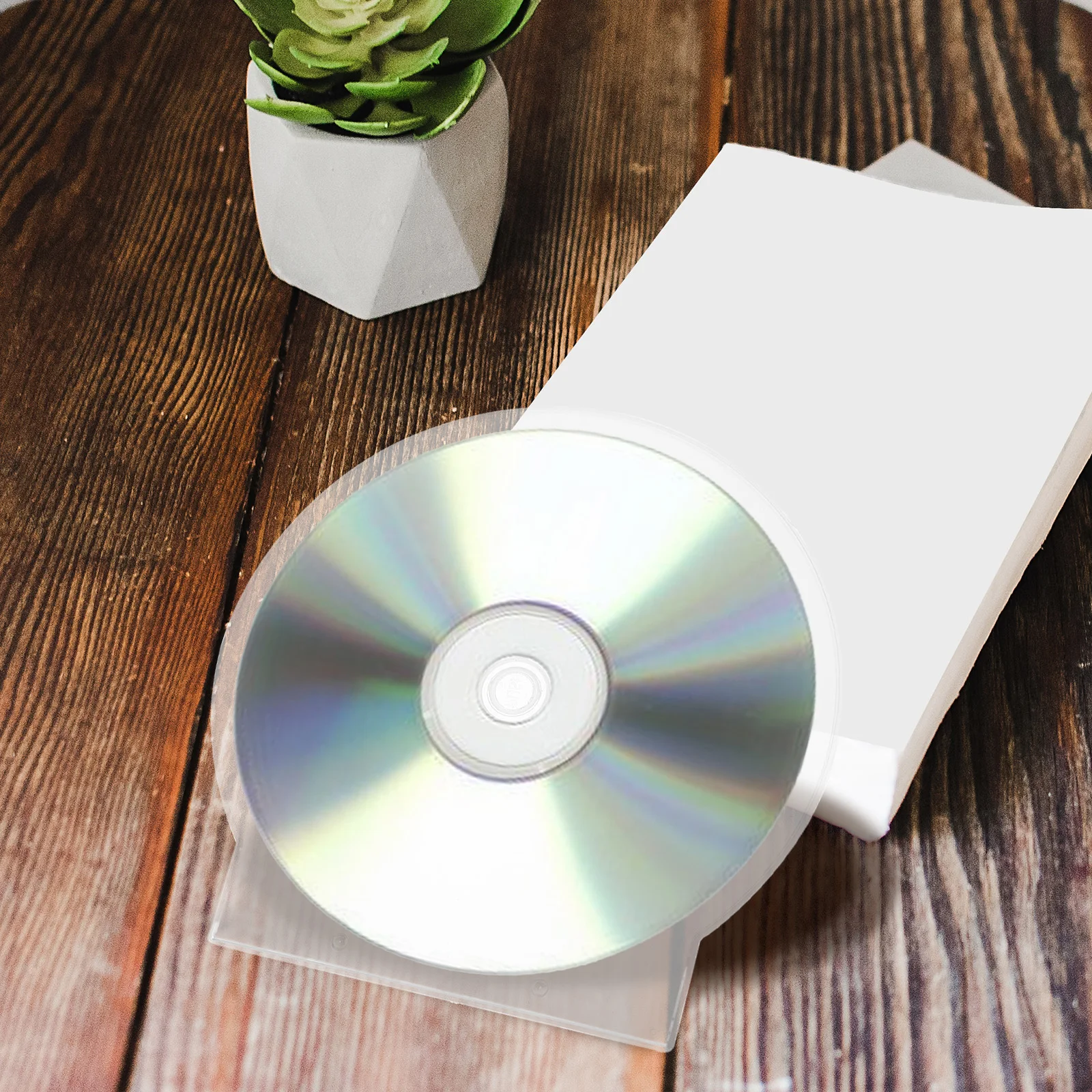 

50pcs Disc Storage Box Cases Clear Disc Holders Reusable Storage Boxes Small Cd Case Large Capacity Car Accessories