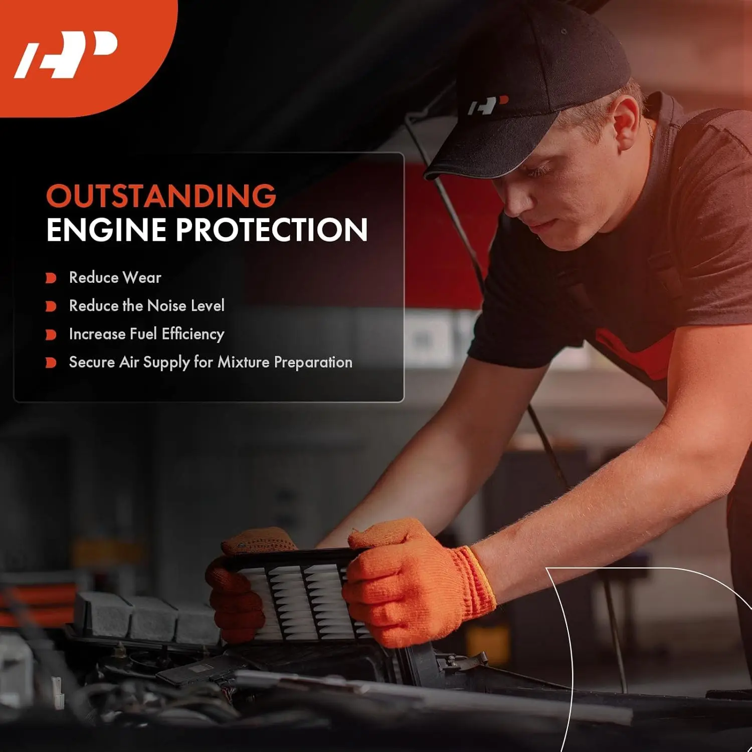 Engine Air Filter Compatible with Nissan D21 Pickup, Frontier, Pickup, Xterra 1990-2004, L4 2.4L, Replace# 16546-86G00