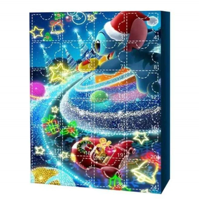 Calendario de Adviento de Navidad de Stitch para niños, accesorios de Disney, caja ciega de juguete, muñeca MODELO DE Lilo & Stitch, figuras de Anime, regalo de Navidad, gran oferta