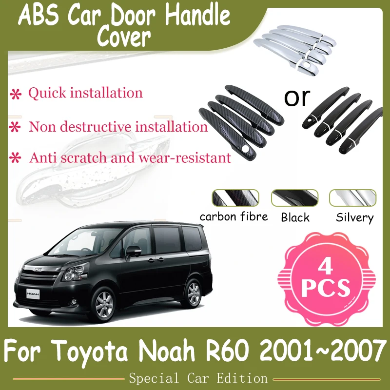 

Car Door Handle Cover For Toyota Noah R60 2001~2007 Voxy ABS Protector Set Carbon Fiber Car-Styling Exterior Sticker Accessories