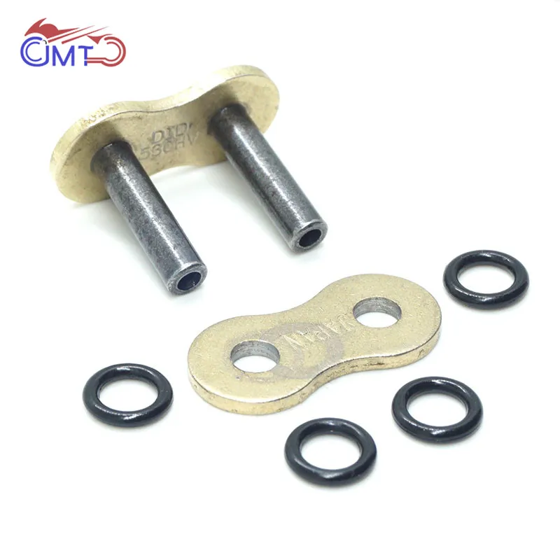 Motorcycle Drive Chain O-ring Mater Link Gold Rivet Clip Connector for 428 520 525 530 428H 520H 525H 530H Motorbike