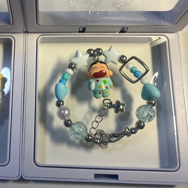 Genuine Crayon Shin-chan Mini Figure Bracelet Blind Box Adorable Bracelet Kawaii Cute Doll Collectible Toy Perfect Birthday Gift