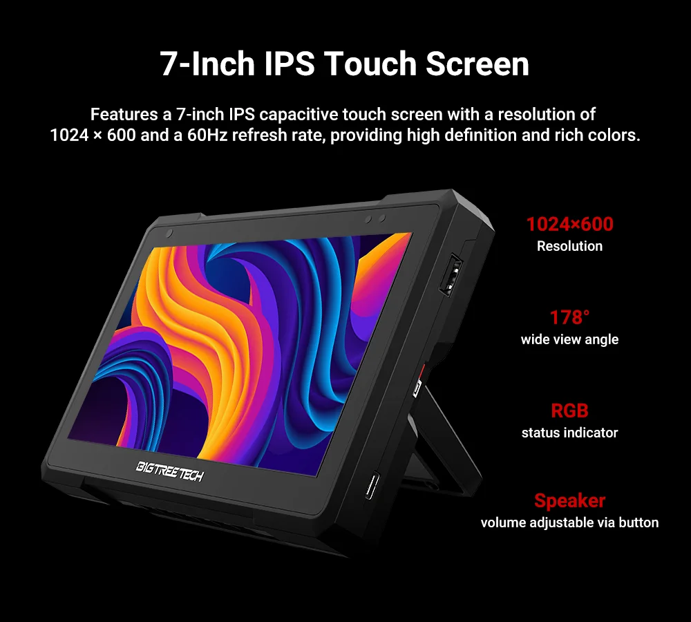 Imagem -03 - Bigtreetech-ips Touch Screen Klipper Pad 7.0 1024x600 Display com Cb1 32gb tf Card para Cm4 Faça Você Mesmo Voron Ender Impressora 3d